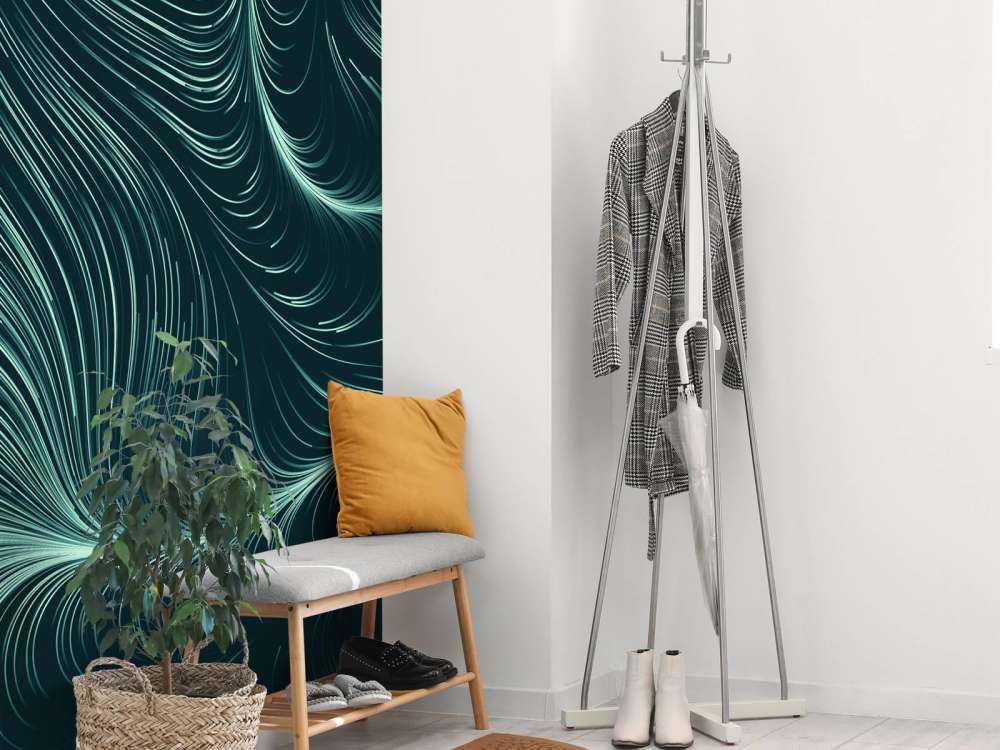 Lignes lumineuses vert canard