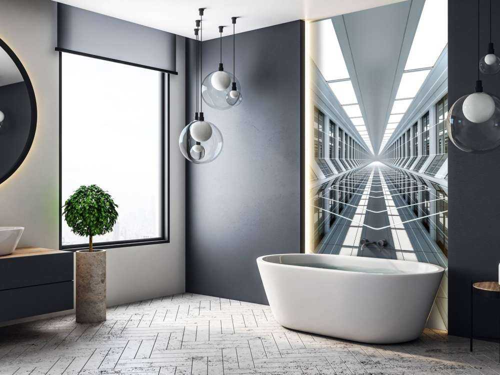 Couloir 3D dans un bureau