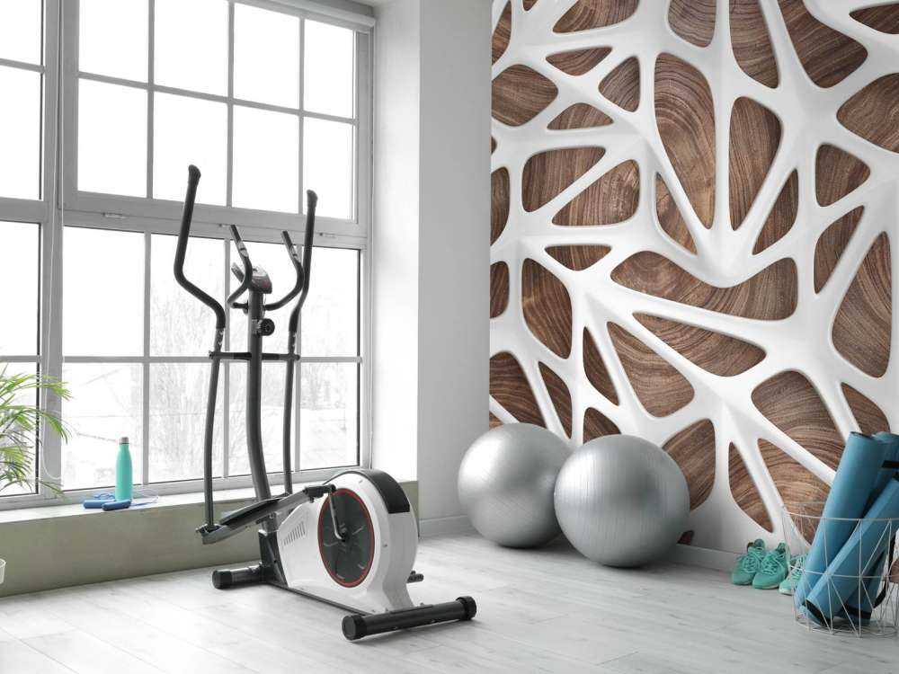 Motif blanc sur bois