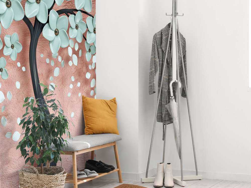 Arbre fantaisie noir avec des fleurs de menthe