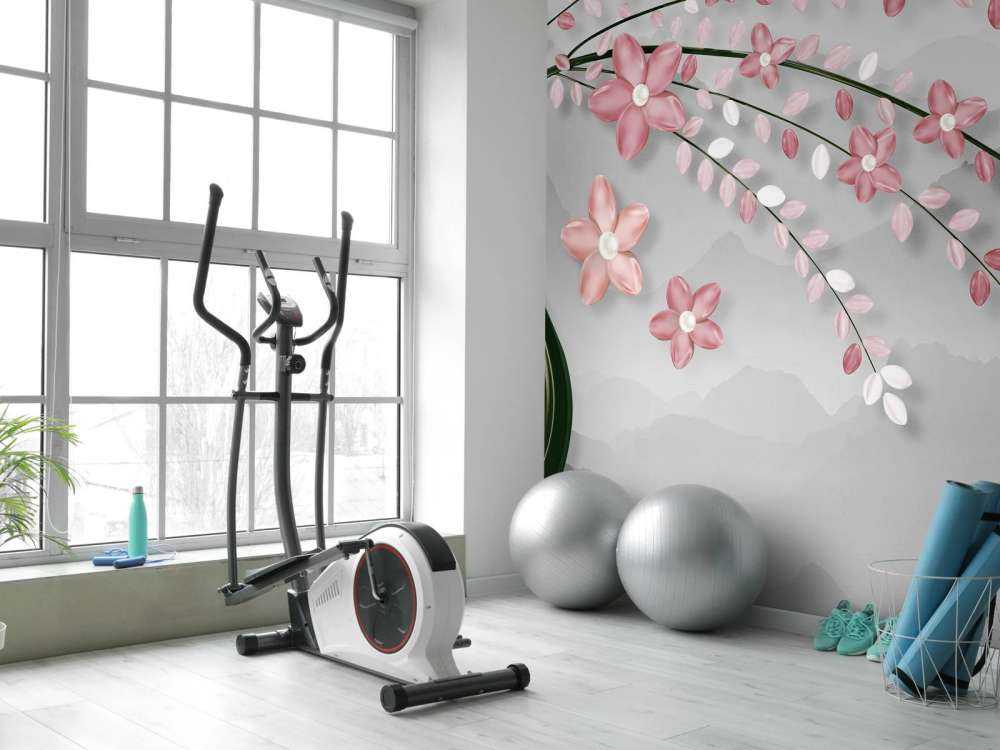 Arbre 3D avec des fleurs roses