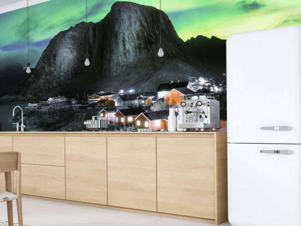 Aurores boréales au-dessus de Hamnøy