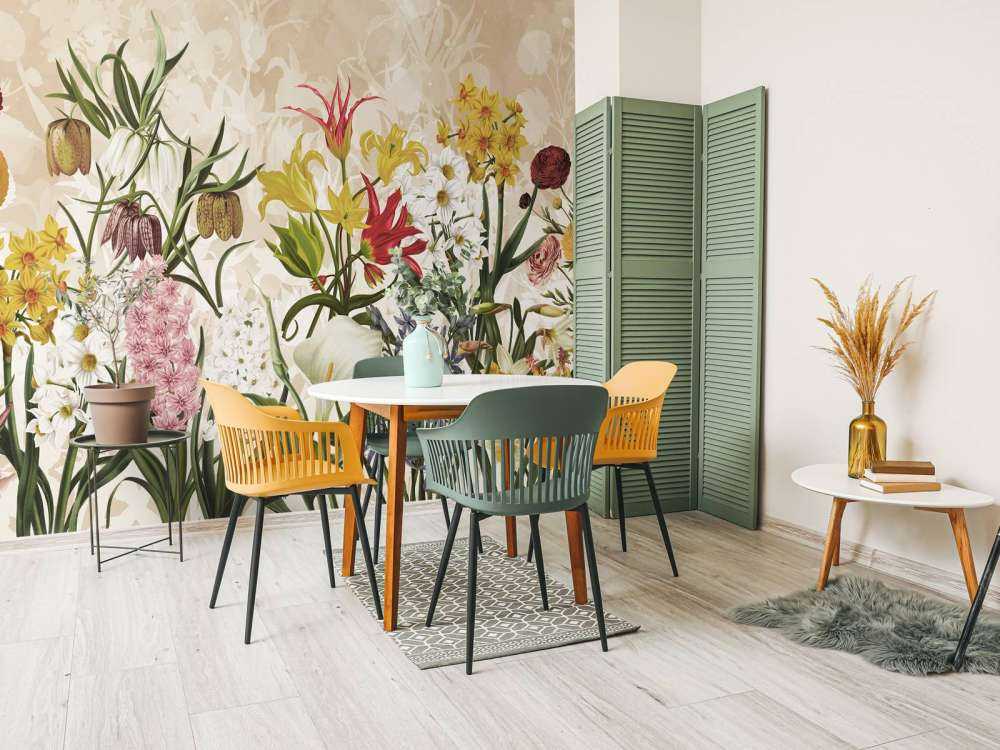 Fleurs de Printemps - Beige Miel Chaud