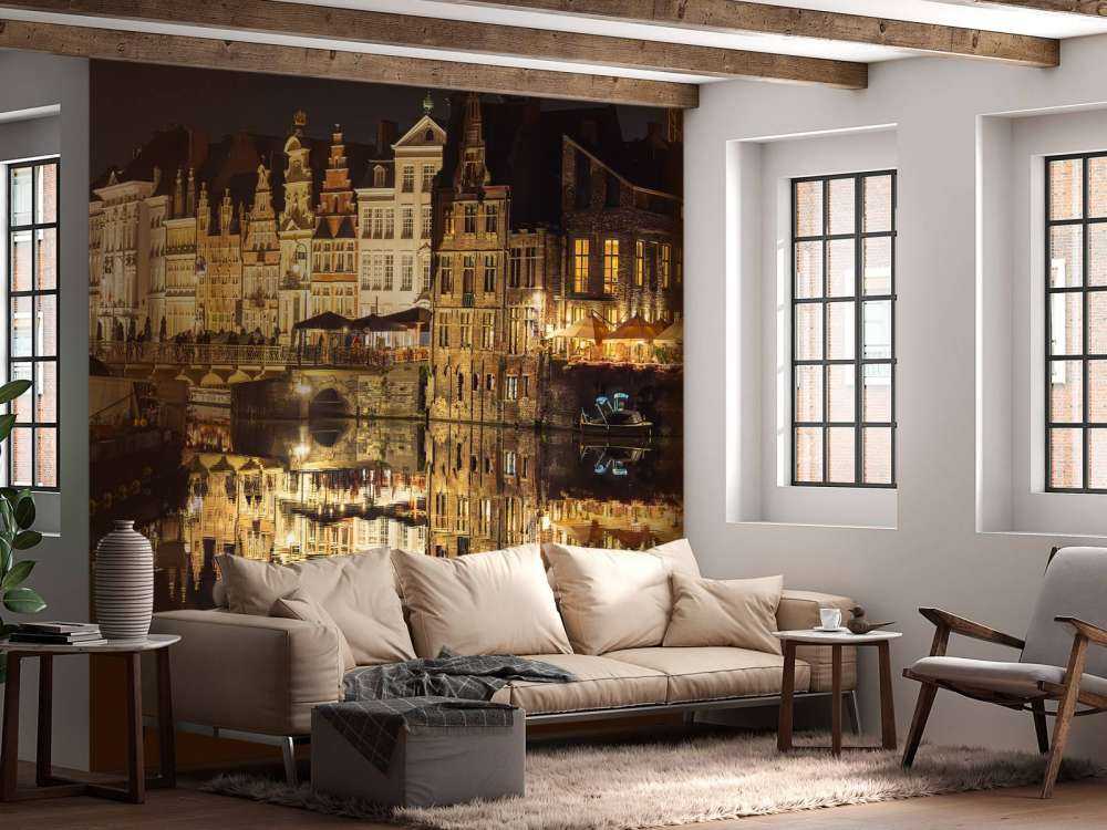 Quai de Korenlei la nuit