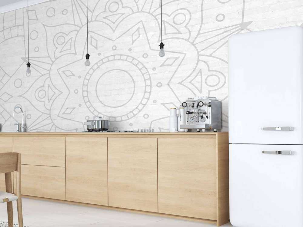 Mandala géométrique gris