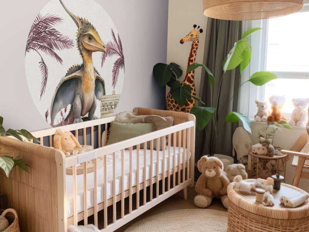 Bébé ptéranodon dans la jungle rose