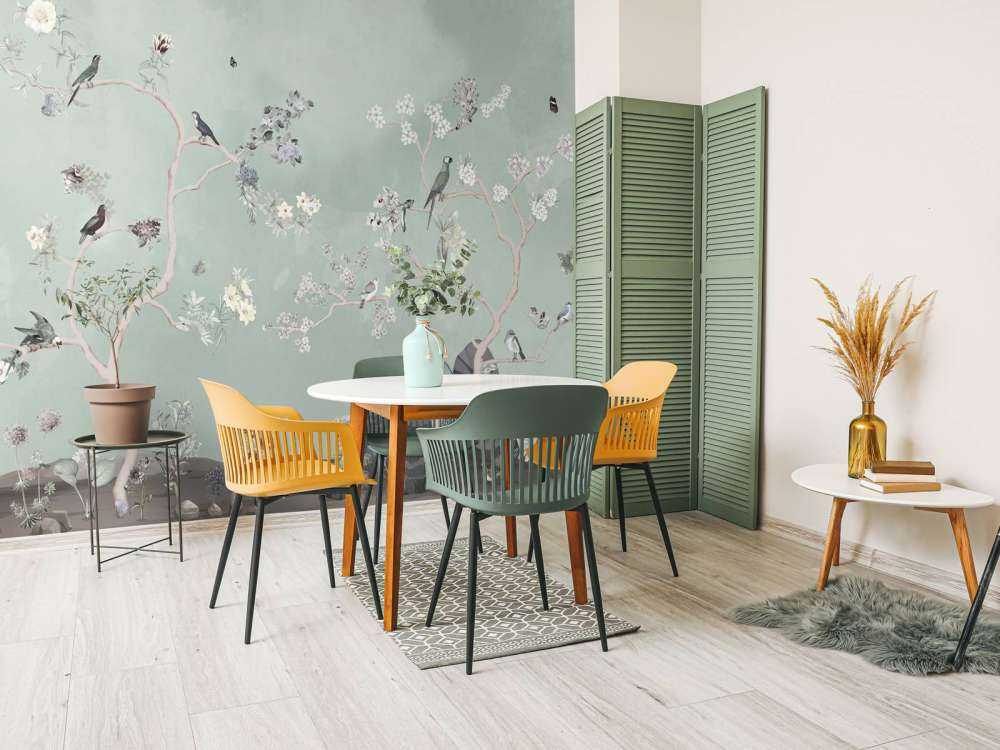 Birds in Garden Panorama 9