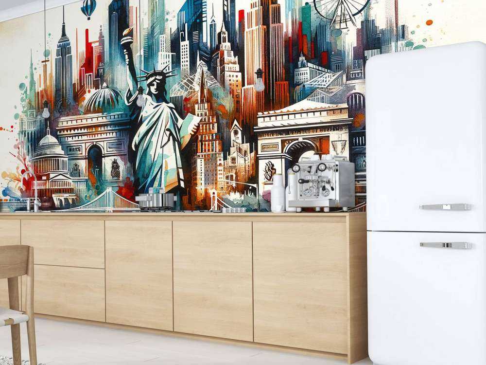 Abstract Watercolor New York