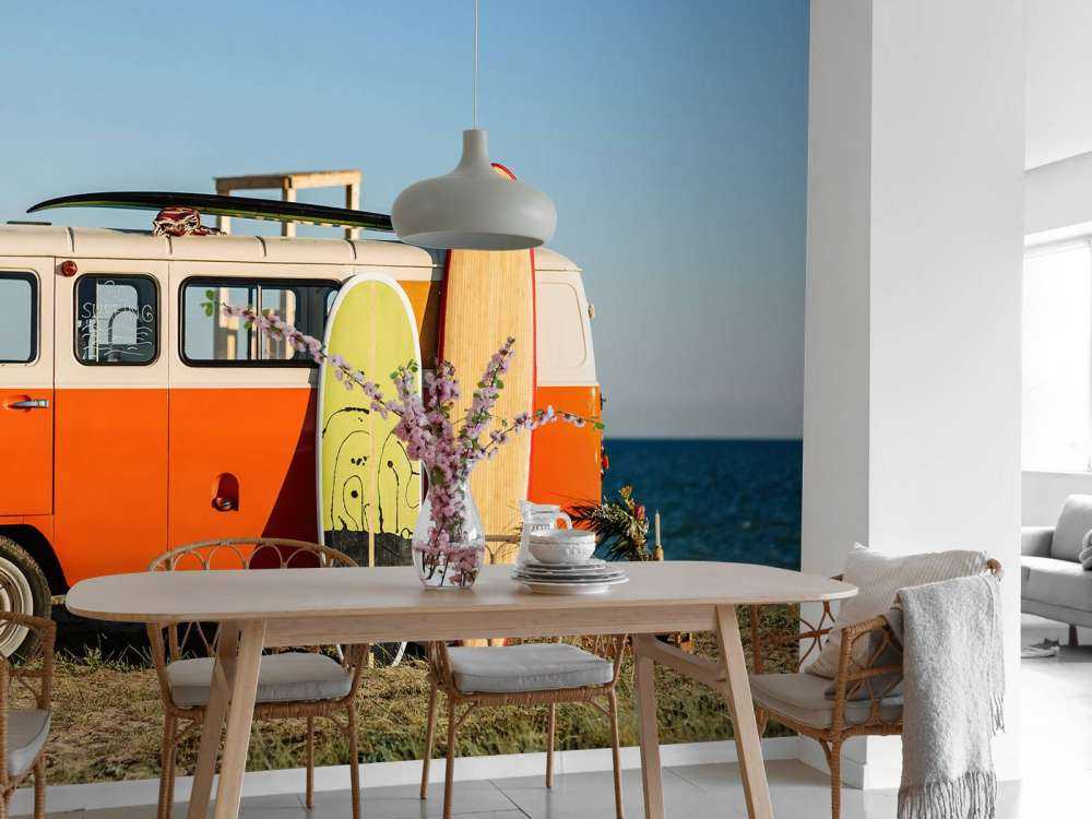 Bus avec planche de surf