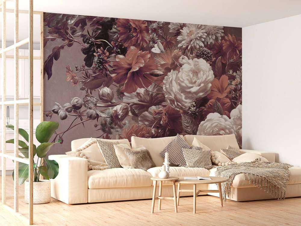 Grand bouquet avec des coquelicots orange