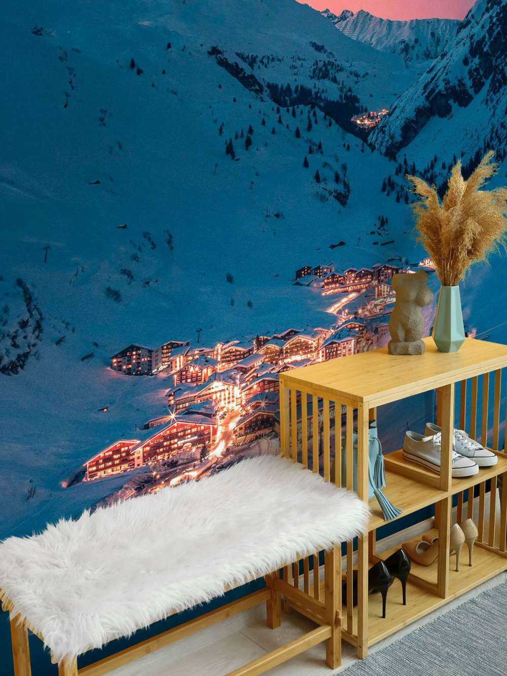 Lumière du soir dans un village alpin