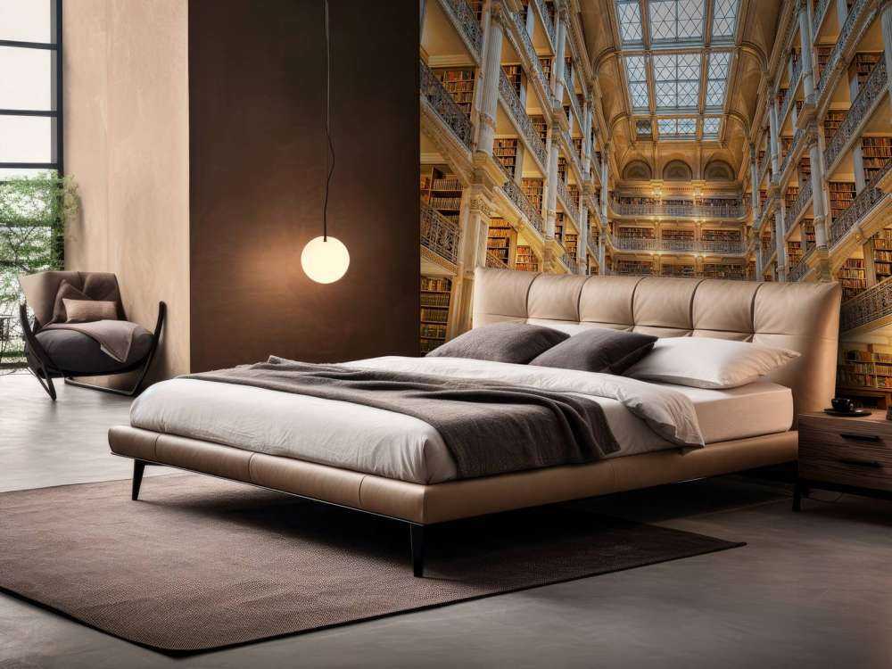 Salle de littérature éclairée