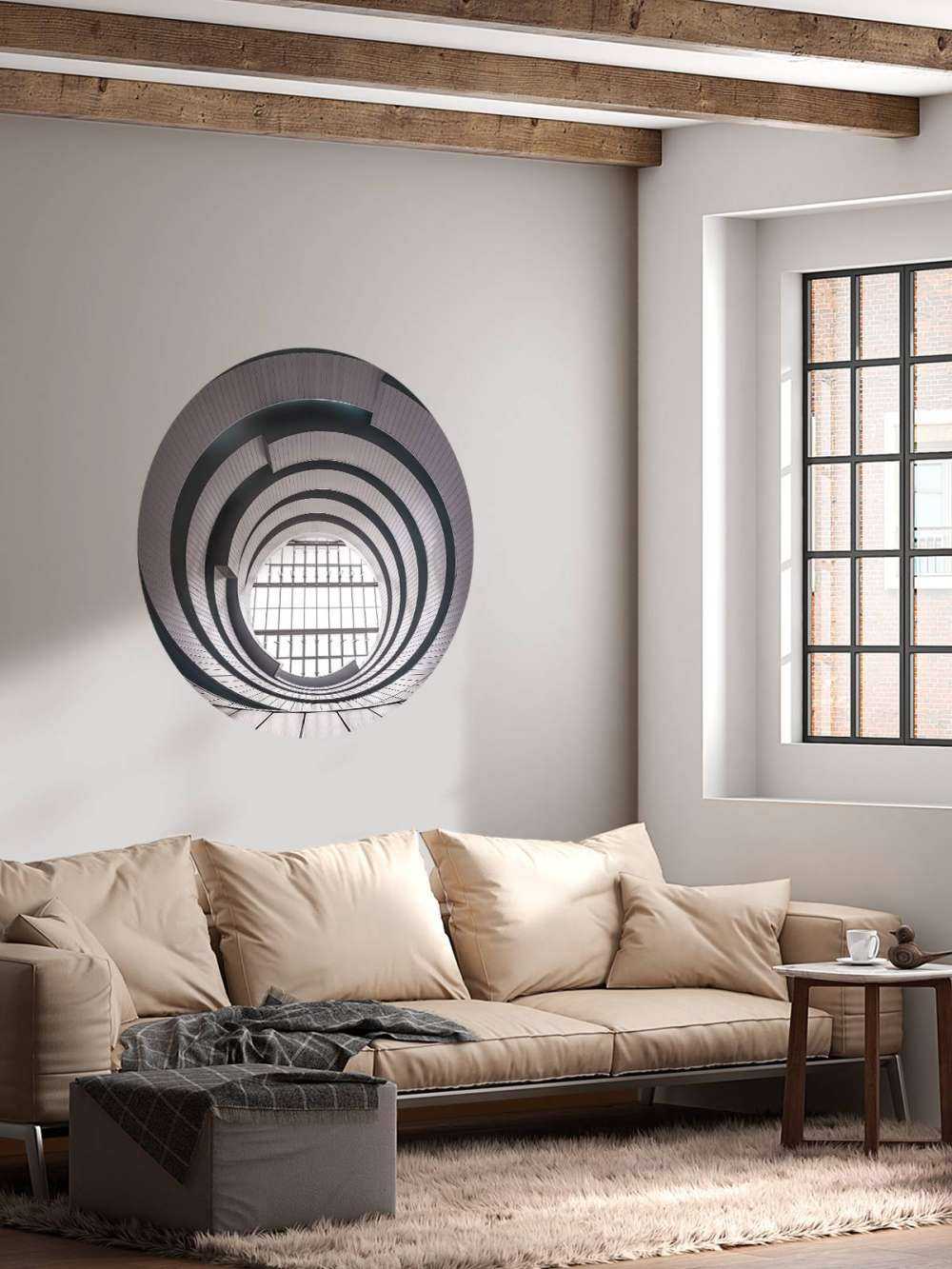 Harmonie concentrique en beige.