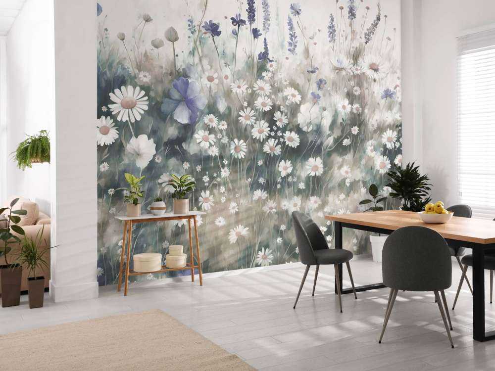 Verdure luxuriante de l'été gris