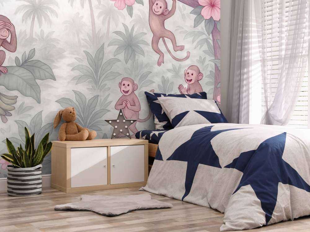 Singes espiègles dans la jungle.