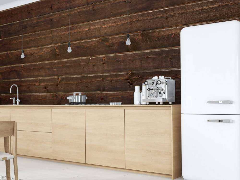 Planches de bois foncé