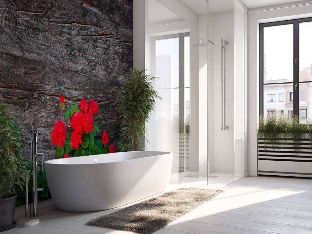 Bois vieilli avec des fleurs