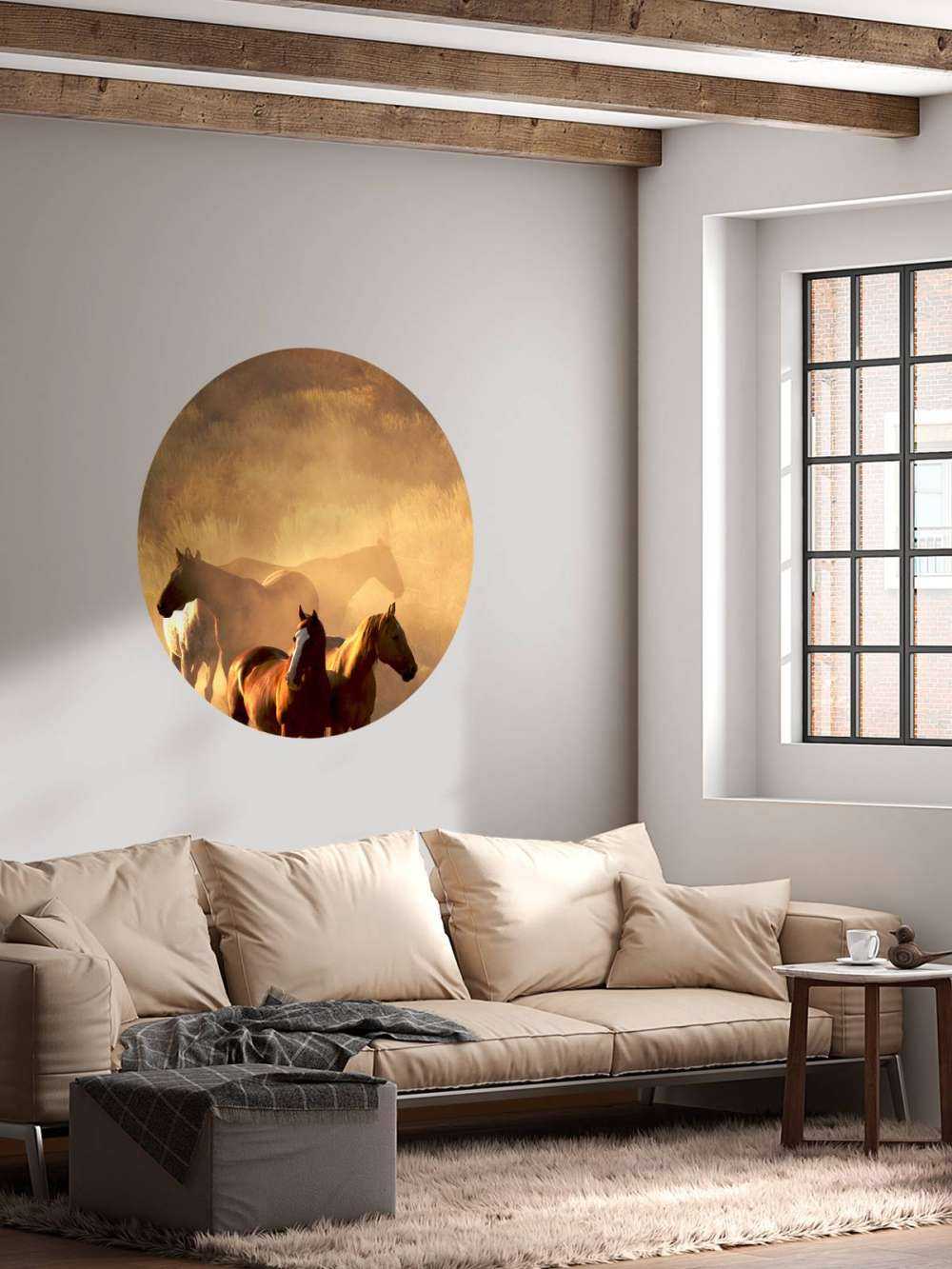 Chevaux au coucher du soleil