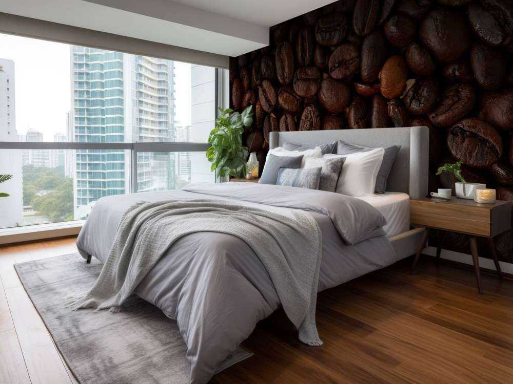 Grains de café en gros plan