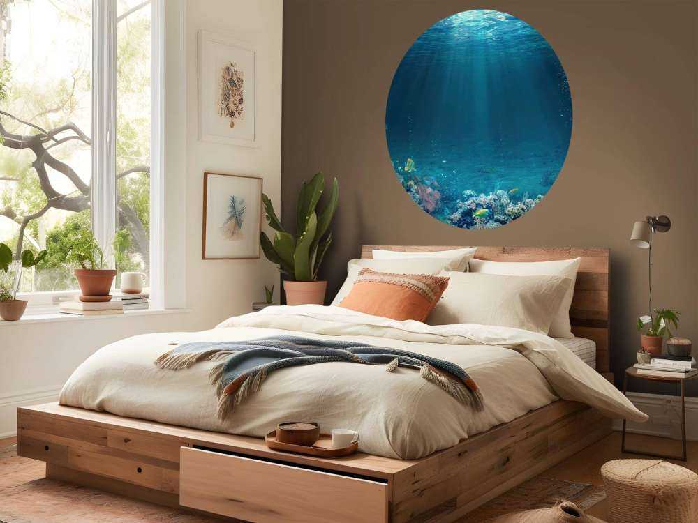 Des rayons de soleil à travers l'eau