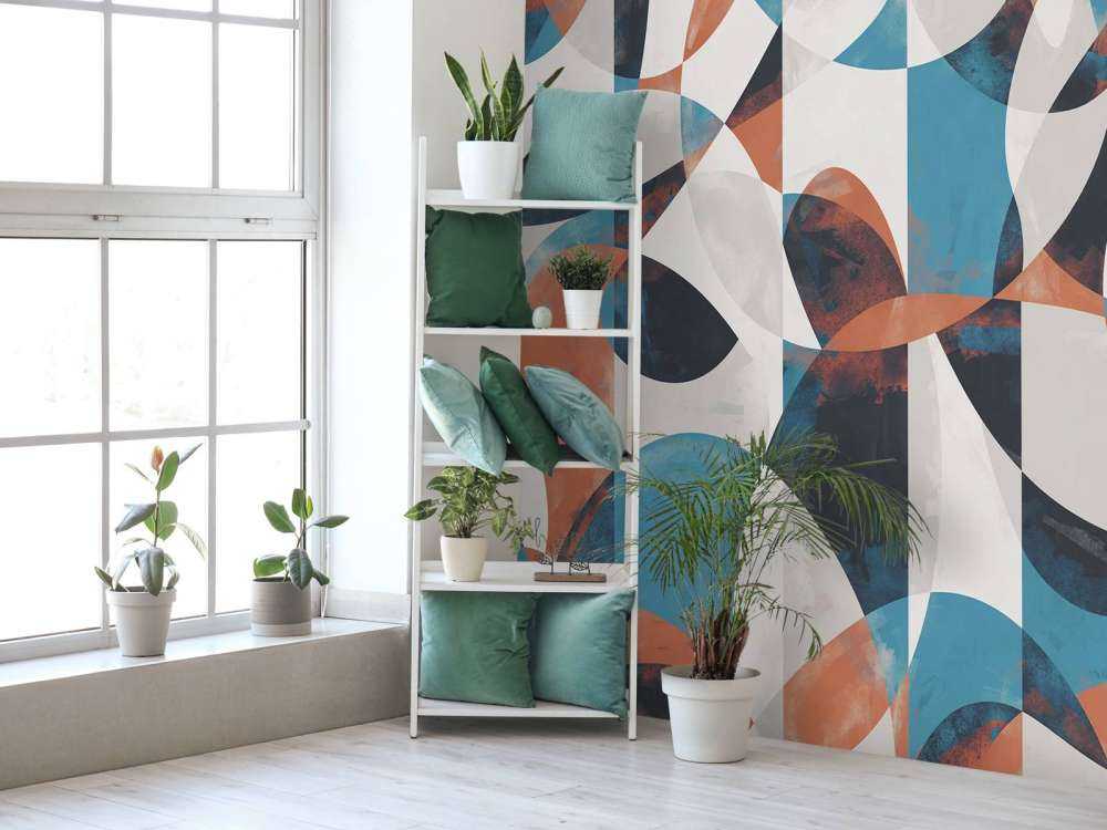 Formes fluides en bleu corail