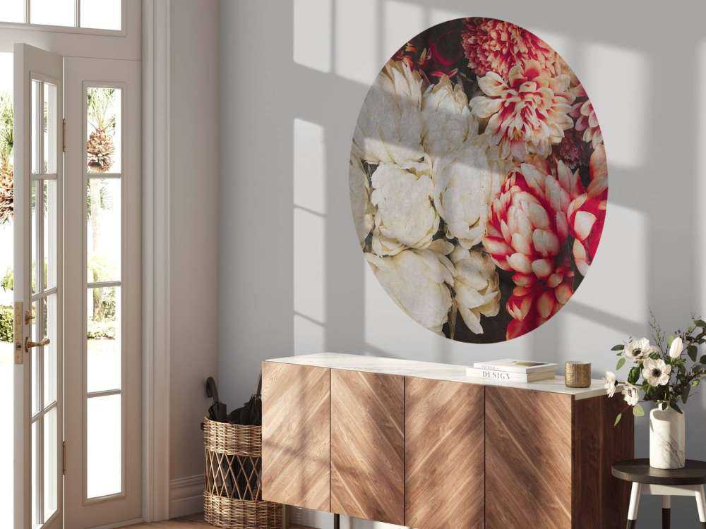 Chrysanthèmes en crème et carmin