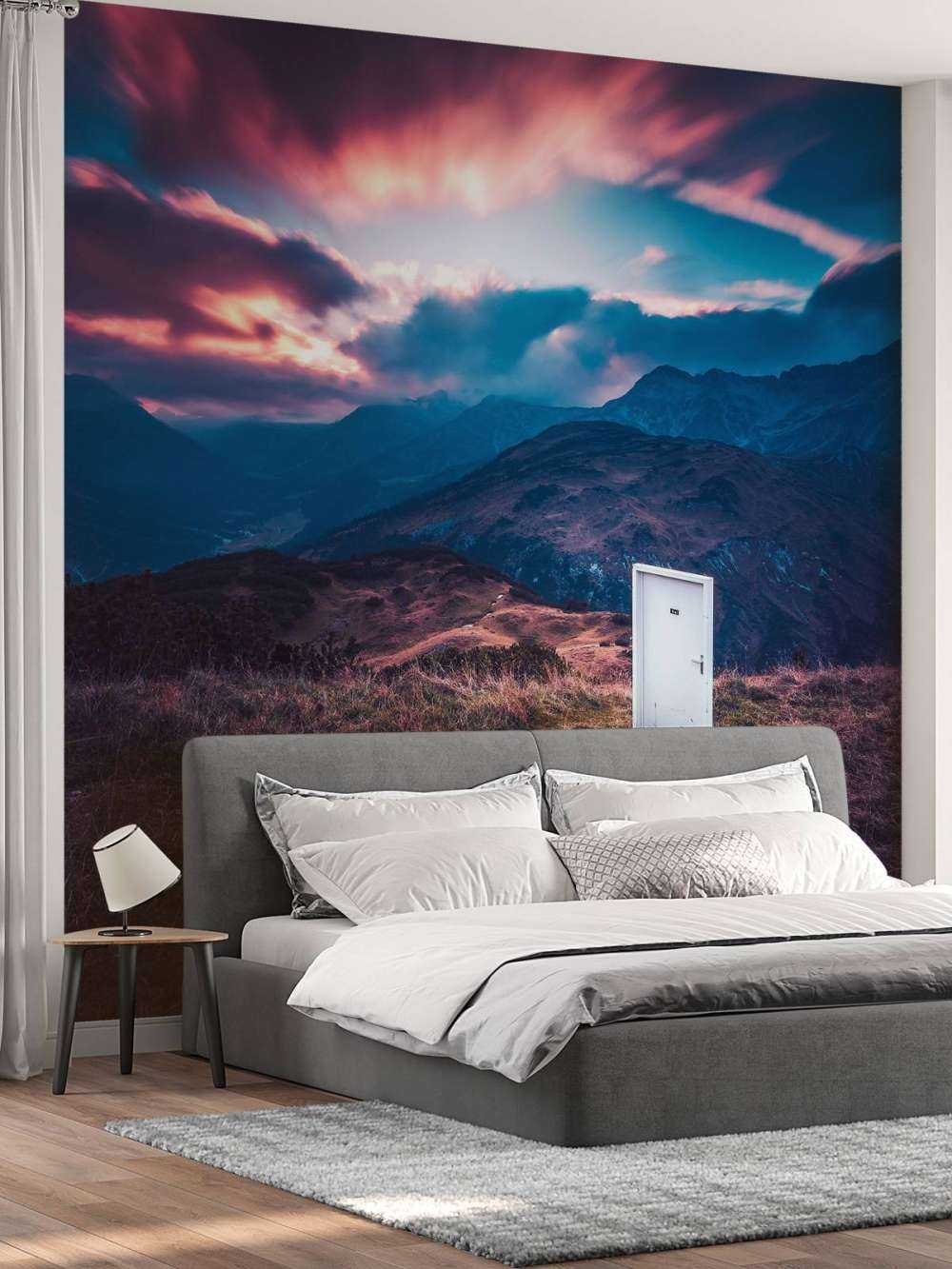 Porte Blanche Dans un Paysage de Rêve