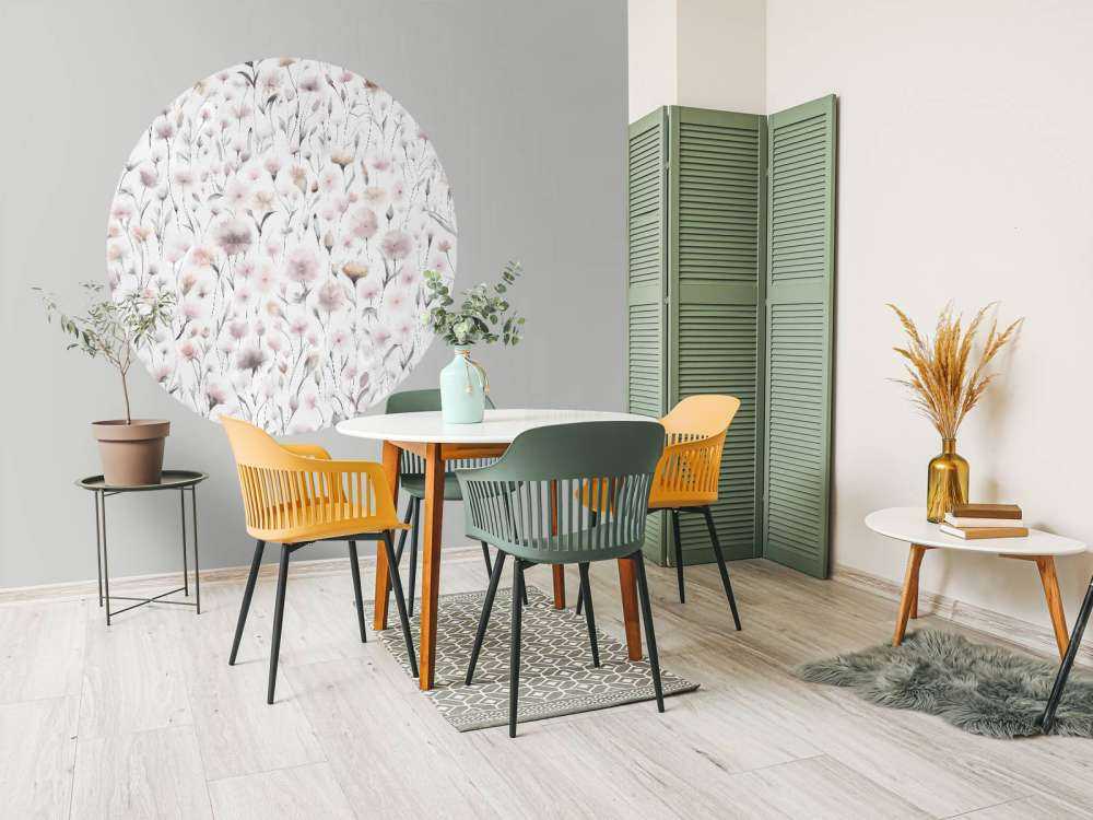 Bleuets et herbes des champs roses