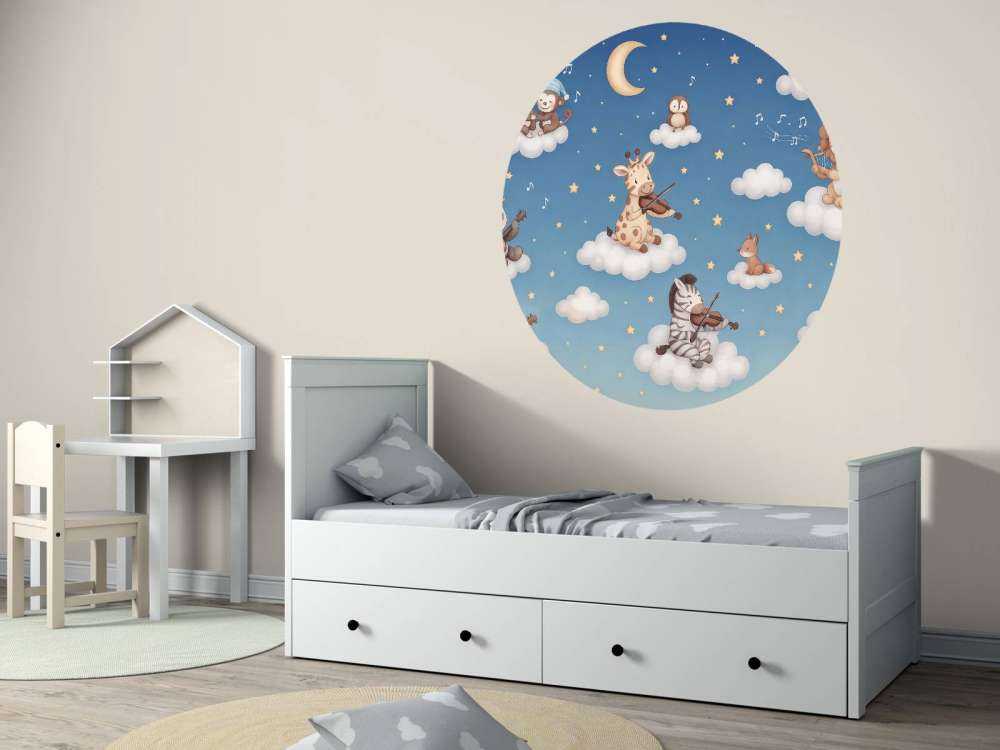 Concert d'oiseaux dans les nuages - bleu