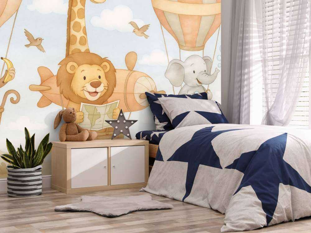 Aventure aérienne avec des animaux joyeux