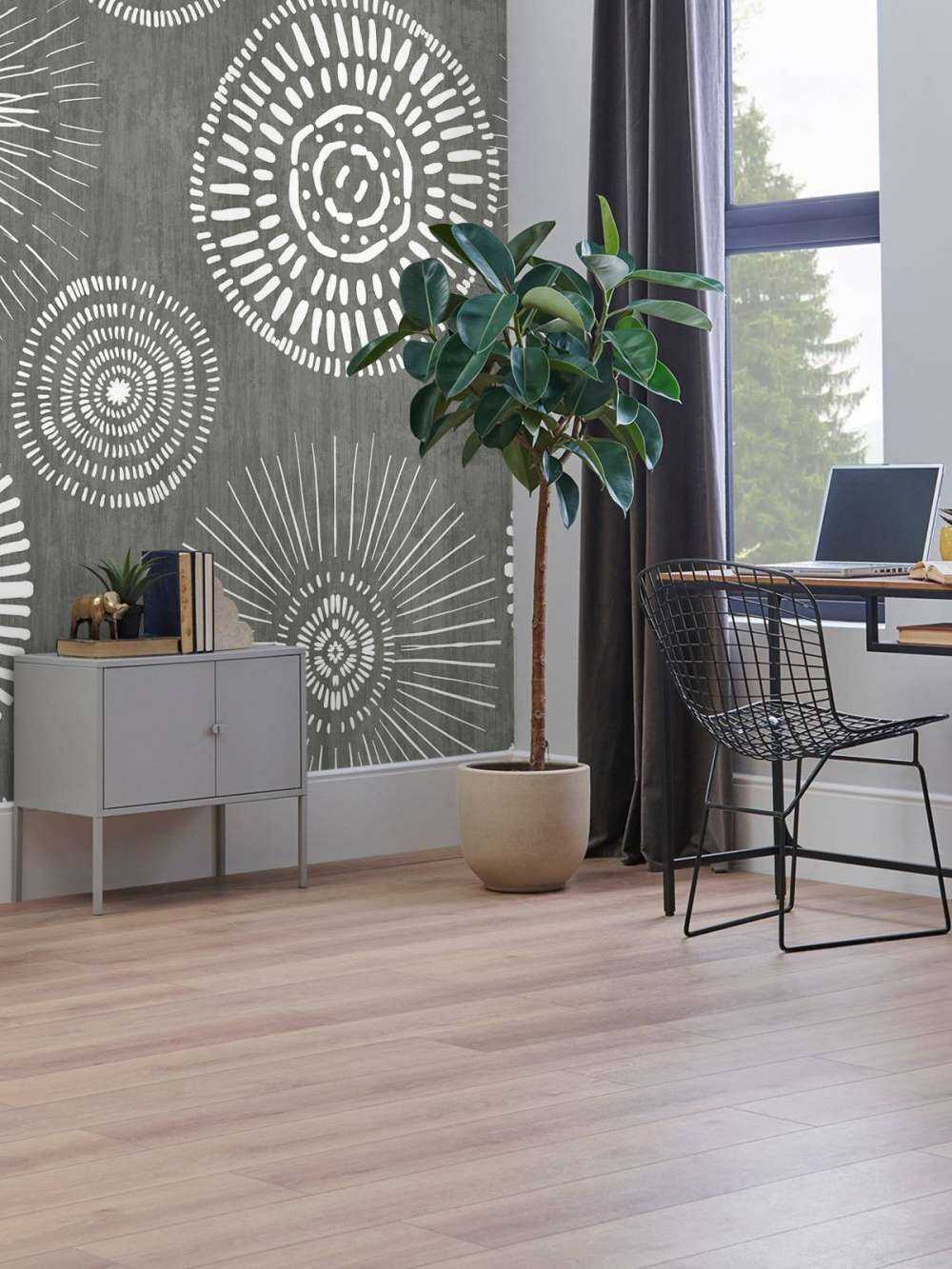 Cercles bohèmes gracieux blancs et gris