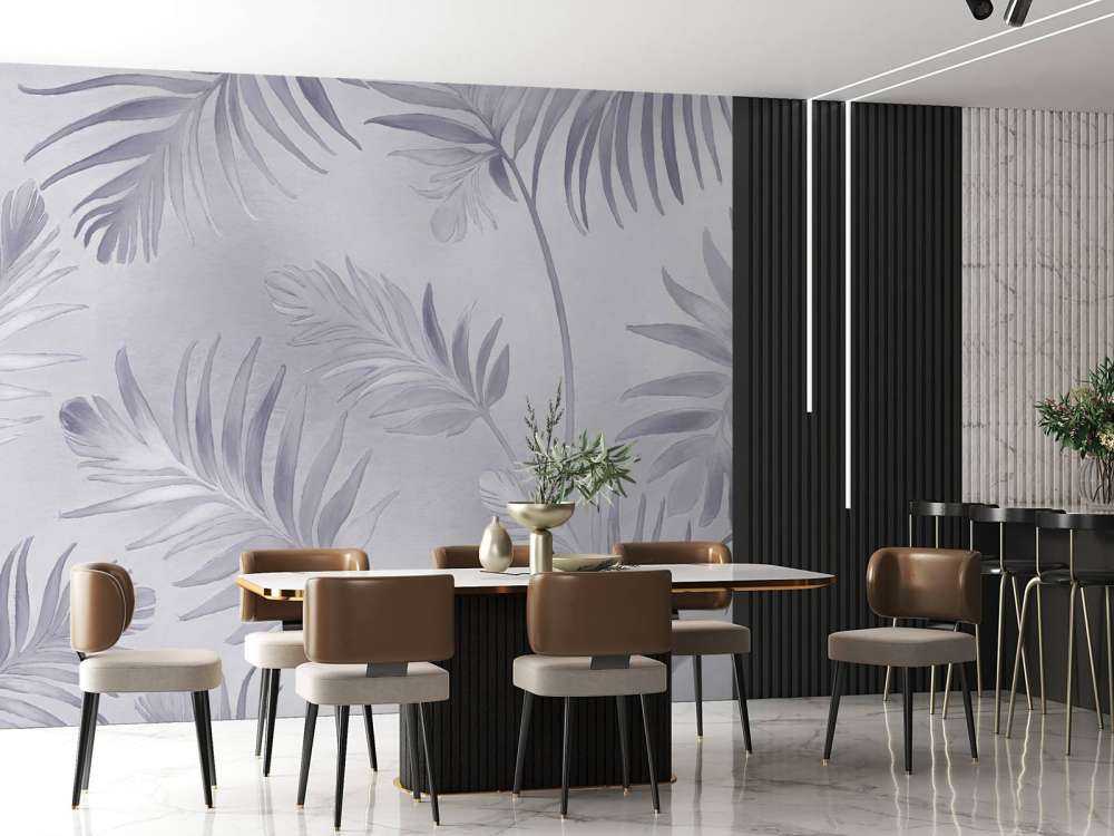 Feuilles dorées sur un bleu pâle foncé