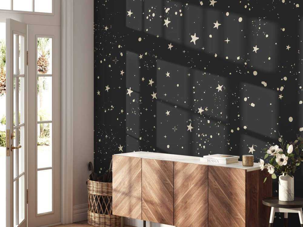 Doux champ d'étoiles dans la nuit noire