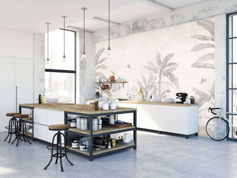 Jungle tropicale avec des colibris.