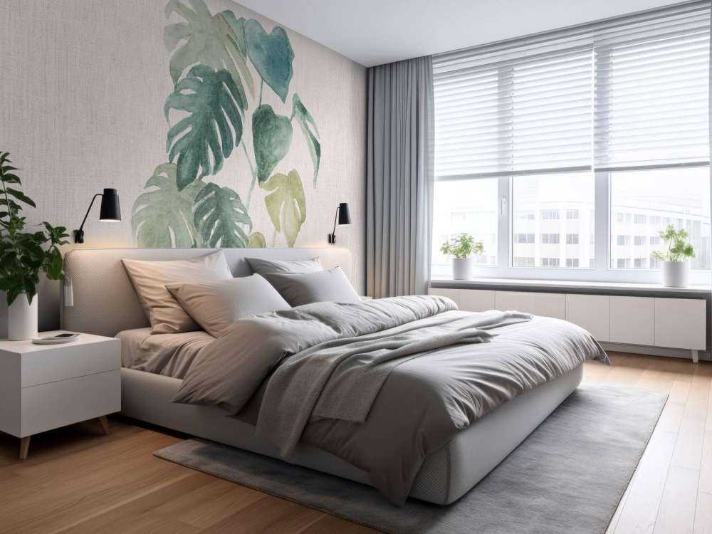 Feuilles d'aquarelle dans des tons tropicaux