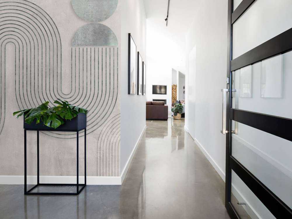 Équilibre dynamique art moderne gris