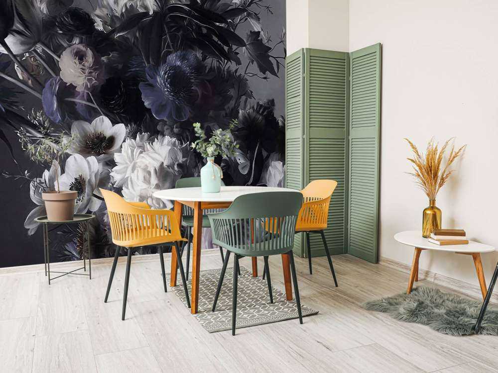 Grand bouquet avec des anémones bleues