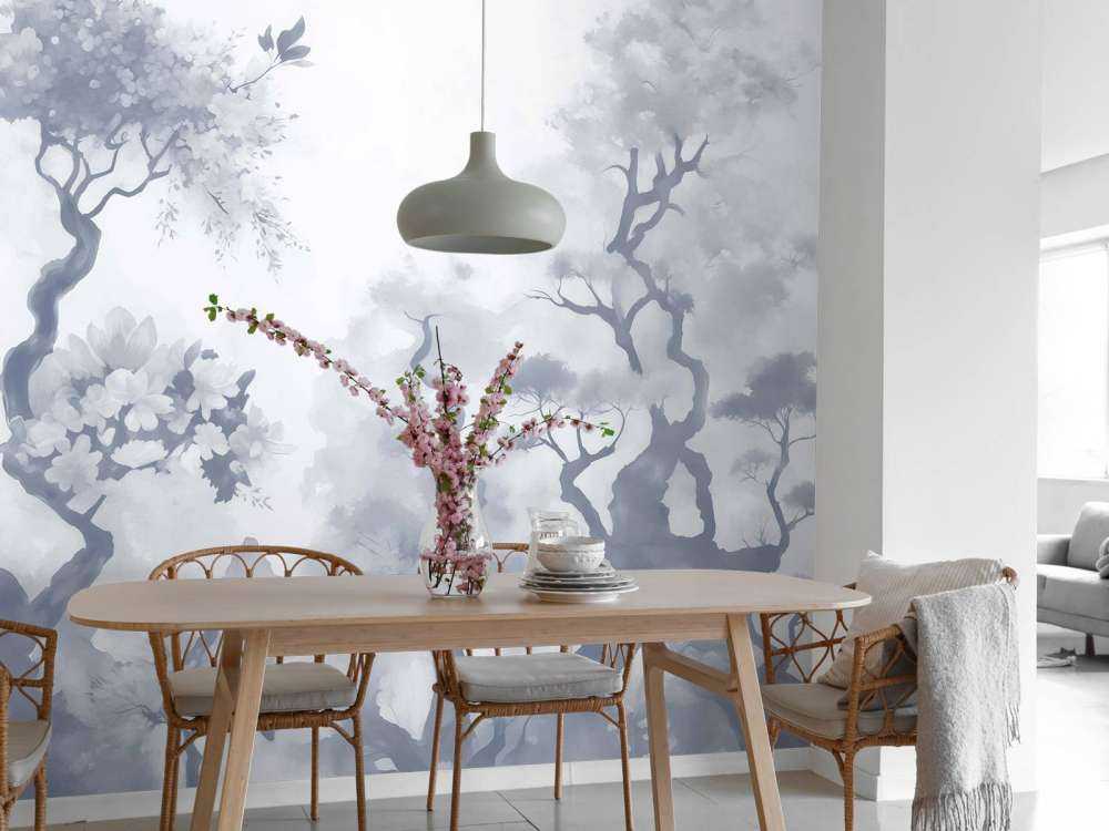 Arbres en fleurs marron