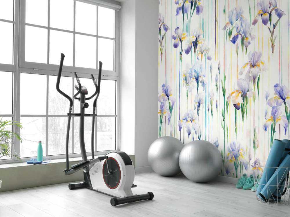 Iris et rayures pastel sans couture