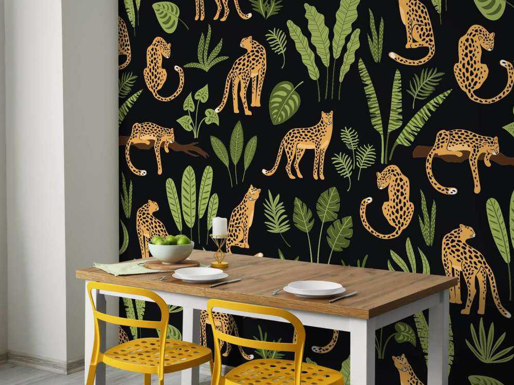 Motif léopard sur fond noir