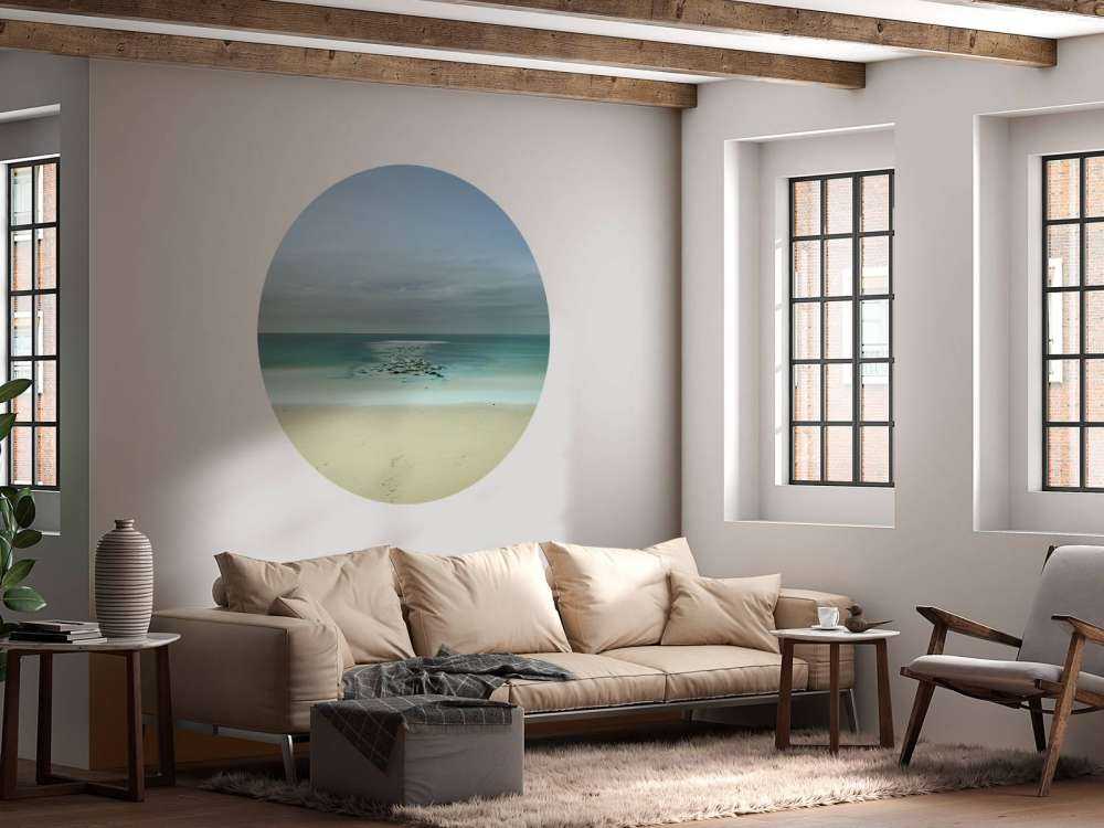 Mer calme avec mouettes