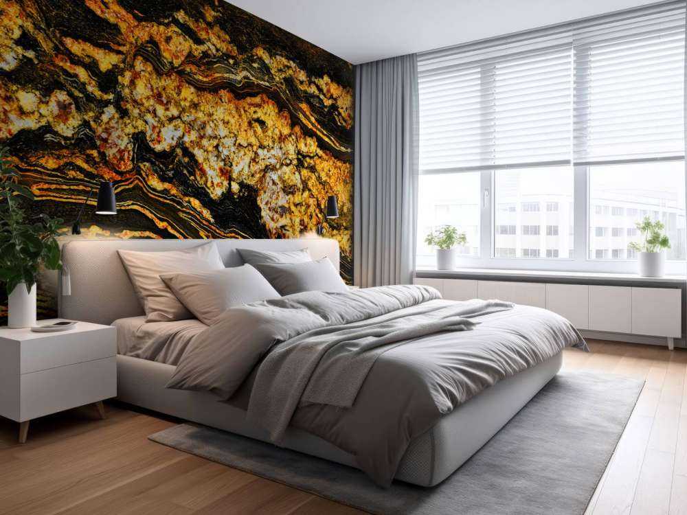 Marbre noir de couleur or