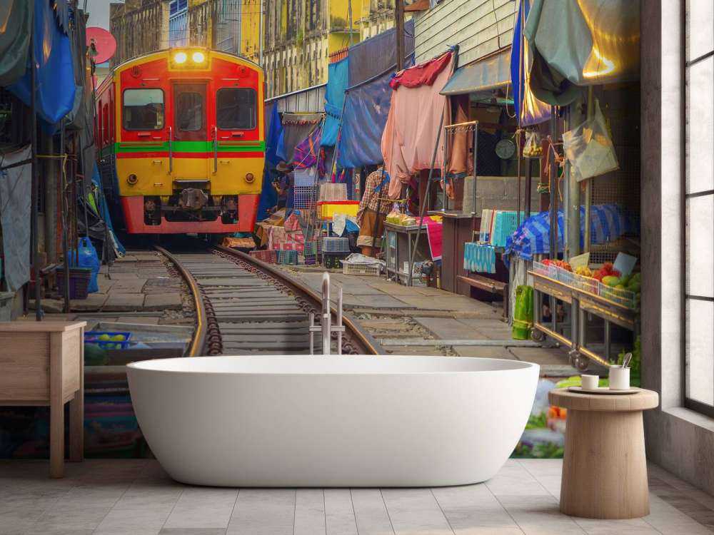 Train sur le marché