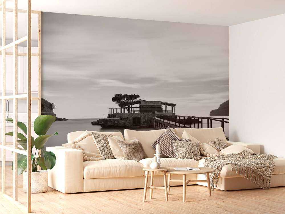 Échafaudage vers l'île