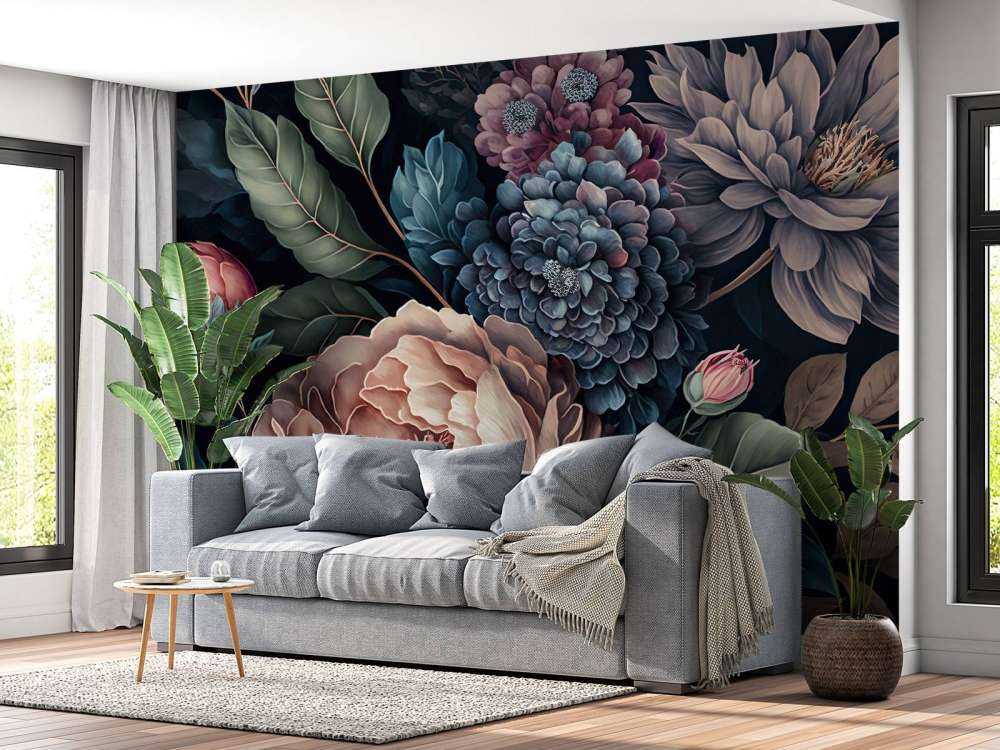grandes fleurs baroques sombres