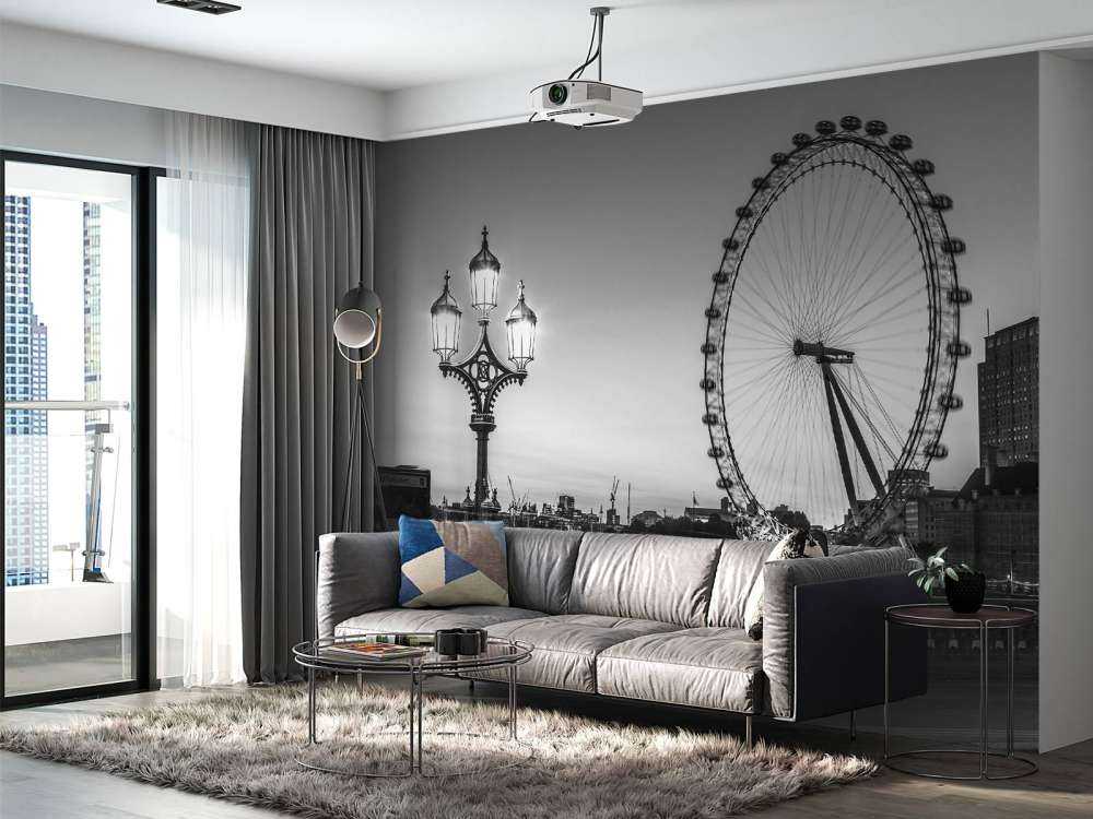 Grande roue en noir et blanc