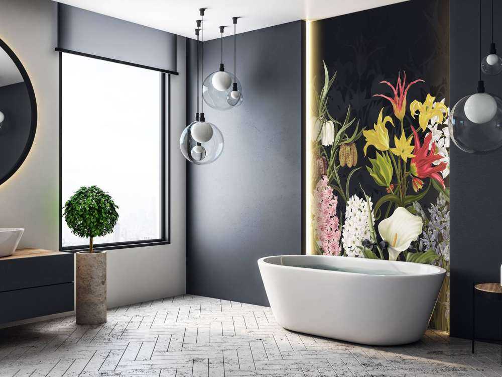 Fleurs de printemps - Givre argenté gris