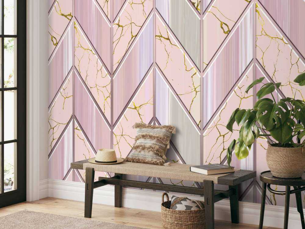 Motif de tuiles rose