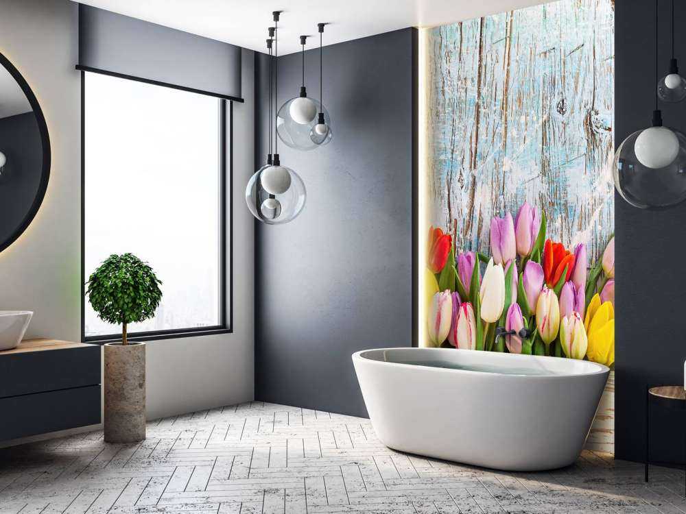 Tulipes avec du bois