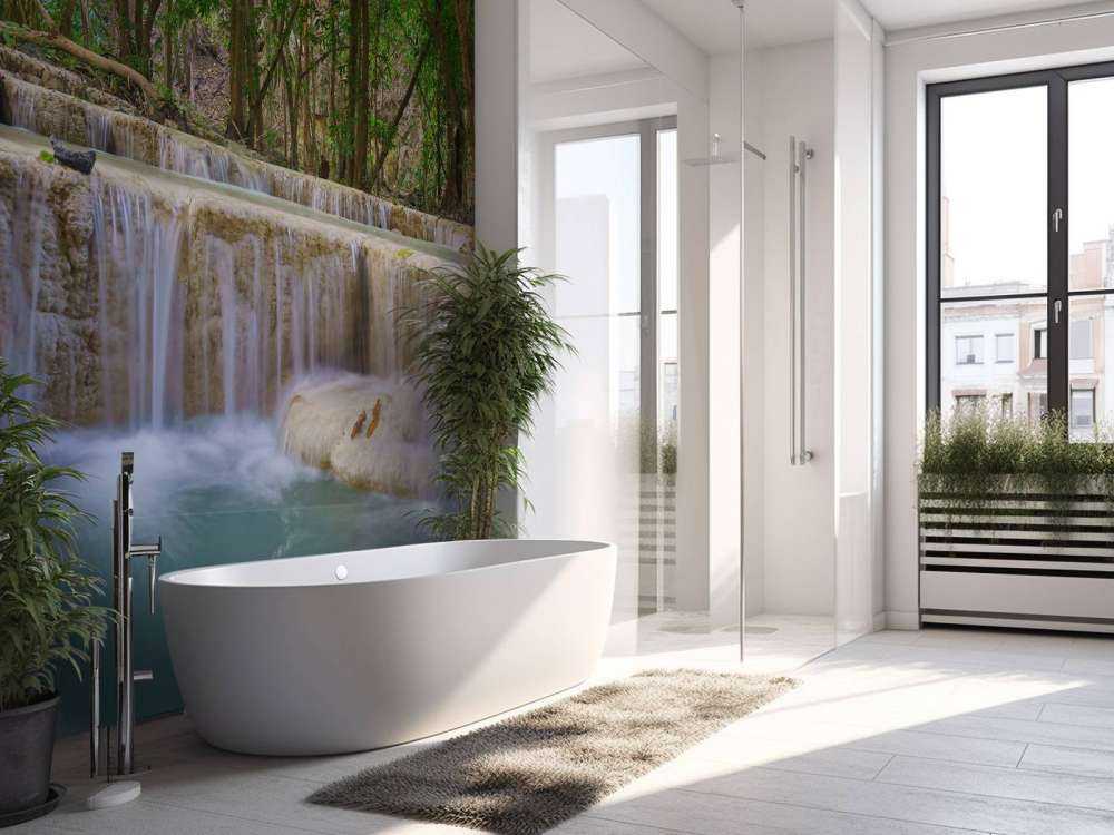 Chute d'eau dans une forêt tropicale profonde